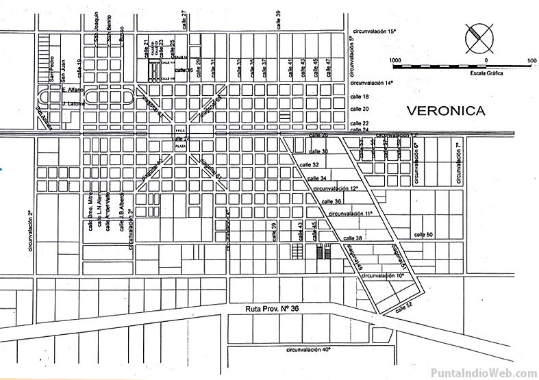 Plano de calles de Verónica